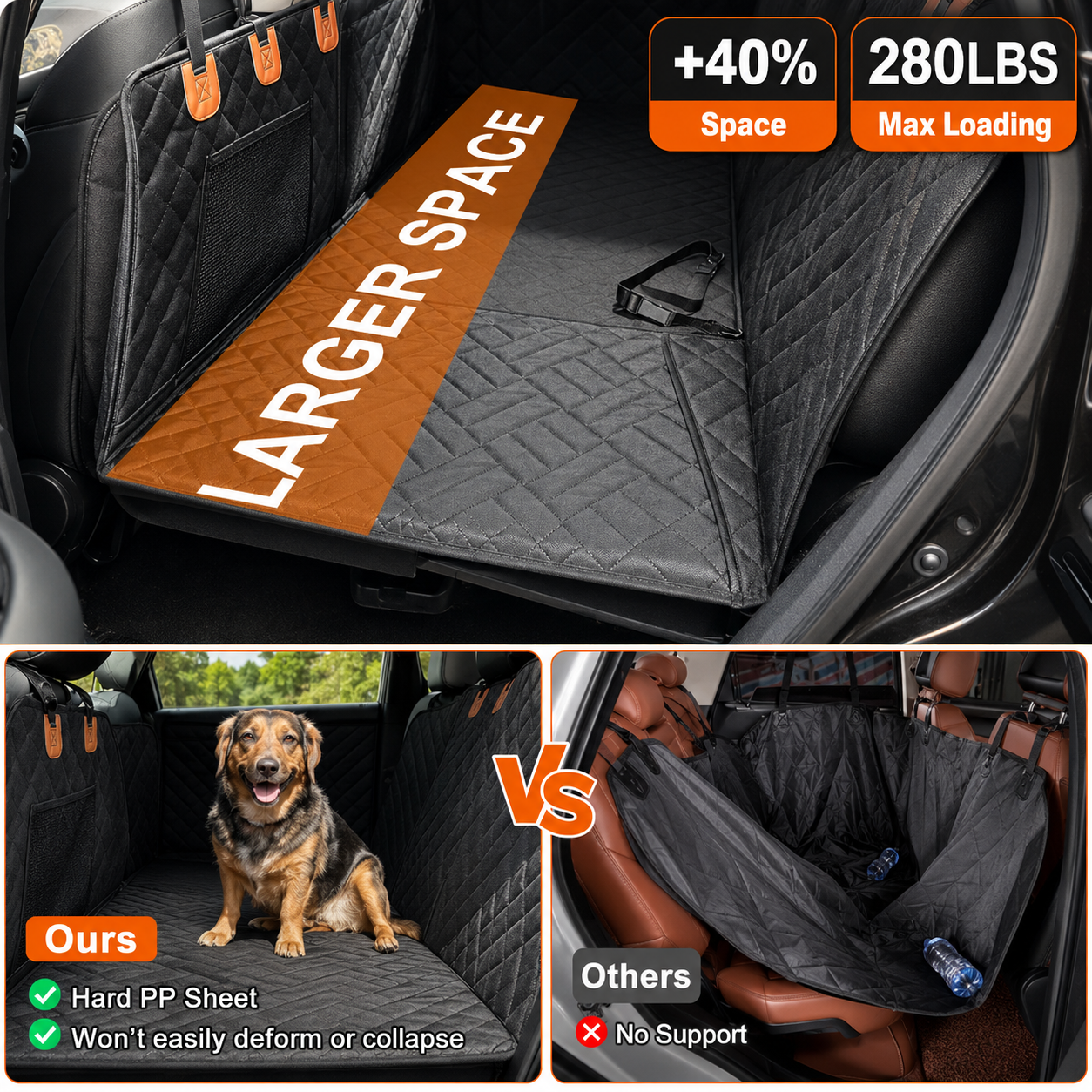 Hard Bottom Dog Car Seat Protector